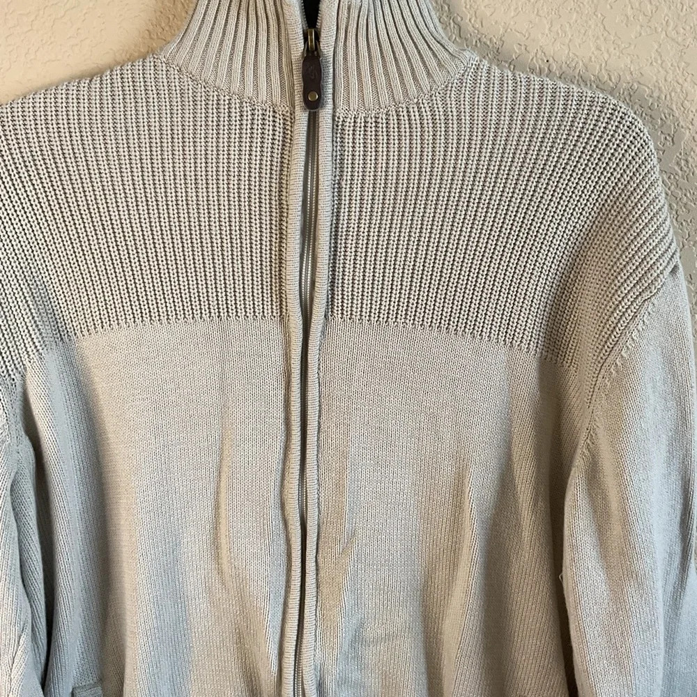 Newport Mens Full Zip Knit Cardigan Mock Neck Sweater Size Large - Picture 3 of 7